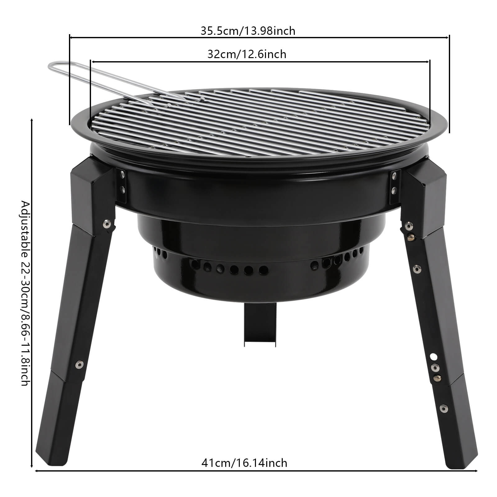Foldable 3-Legged Portable Charcoal Grill with Grill Net & Pan - Portable Charcoal Grills, BBQ Grill Barrel, Portable Barbecue Grill Foldable 3-Legged Portable Charcoal Grill with Grill Net & Pan - Portable Charcoal Grills, BBQ Grill Barrel, Portable Barbecue Grill