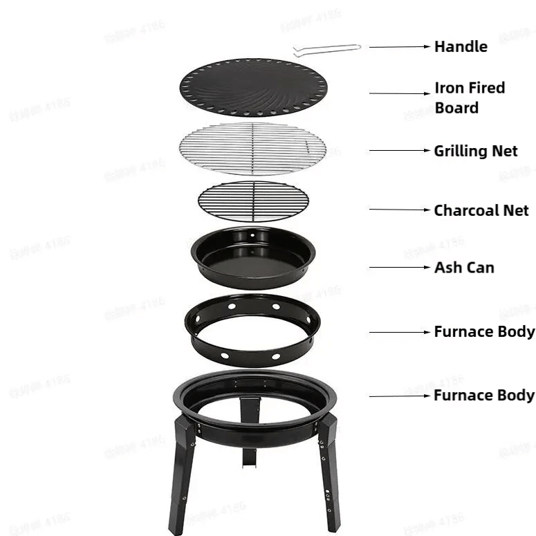 Foldable 3-Legged Portable Charcoal Grill with Grill Net & Pan - Portable Charcoal Grills, BBQ Grill Barrel, Portable Barbecue Grill Foldable 3-Legged Portable Charcoal Grill with Grill Net & Pan - Portable Charcoal Grills, BBQ Grill Barrel, Portable Barbecue Grill