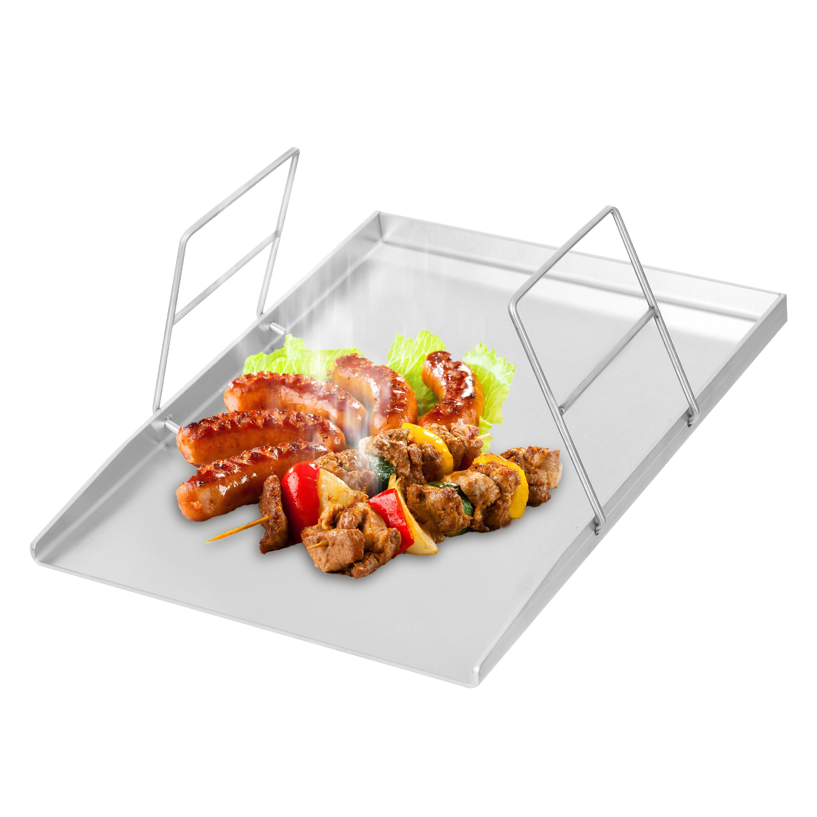 45*34cm Stainless Steel Grill, Grill Plate, Universal BBQ Grill Tray for Home Use, Barbecue Stores and Stalls