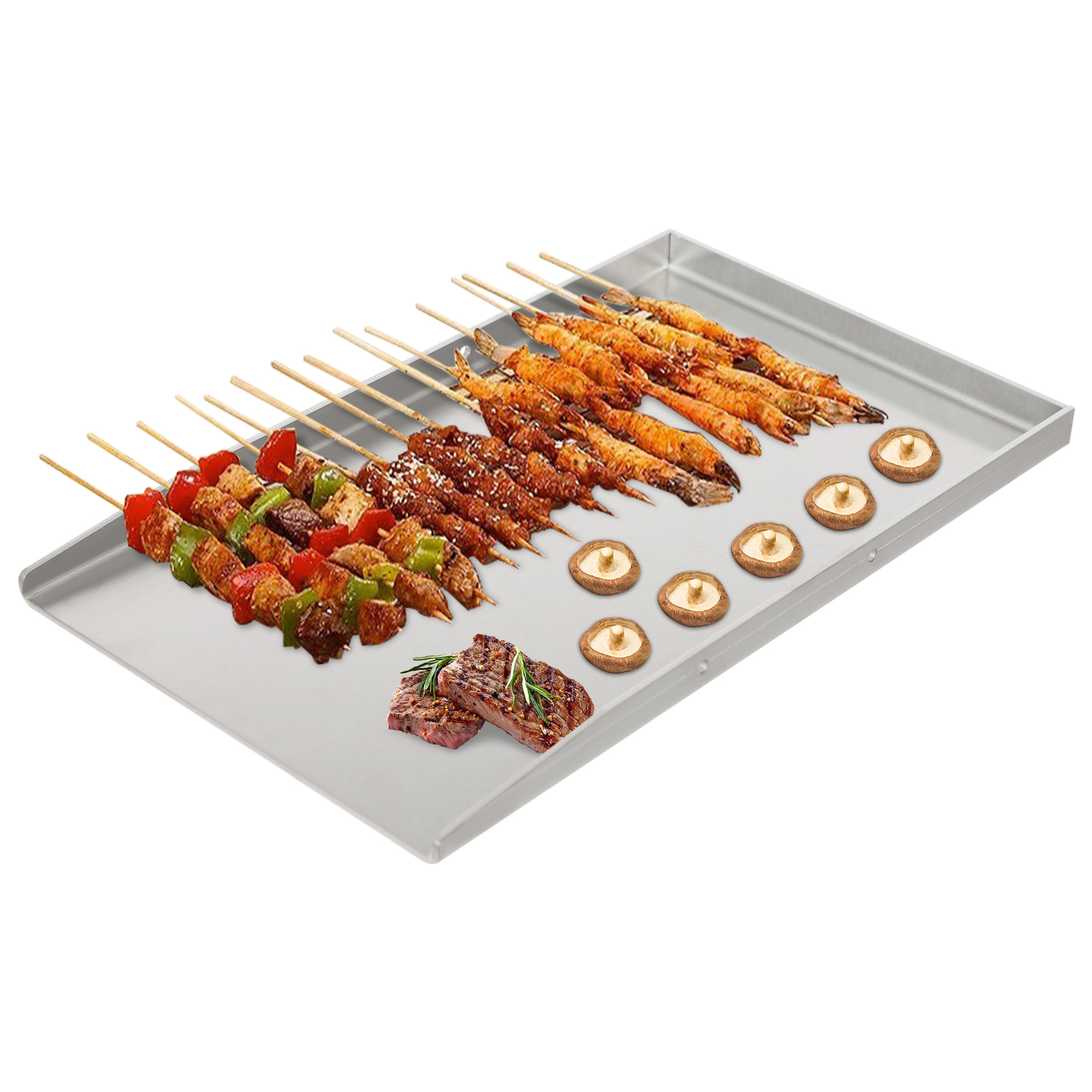 44.5*26cm Stainless Steel Grill, Grill Plate, Universal BBQ Grill Tray for Home Use, Barbecue Stores and Stalls