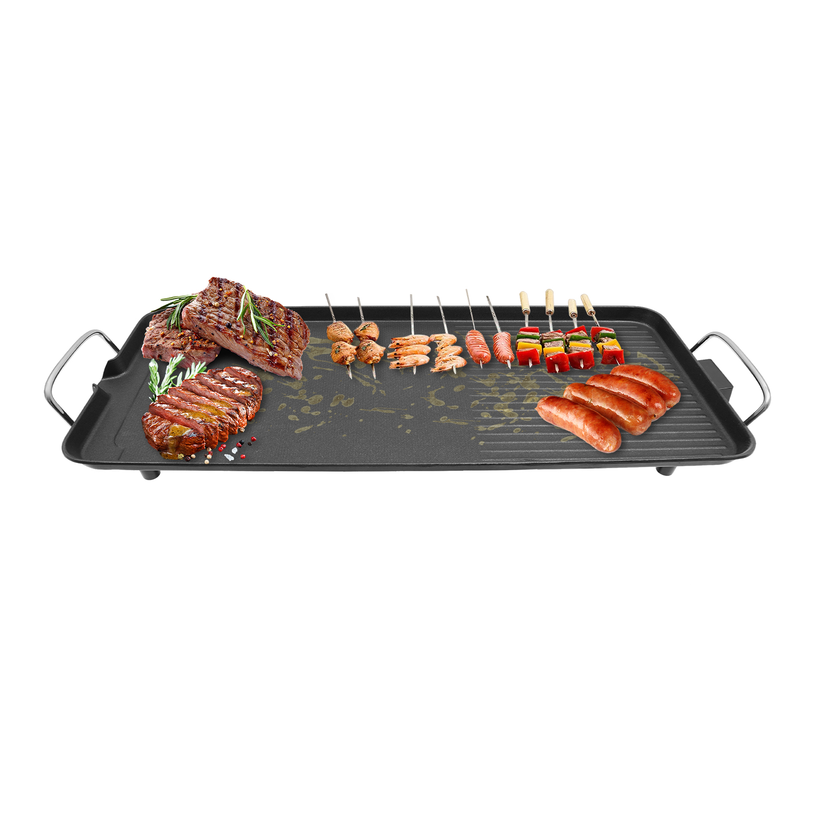 Outdoor Barbecue, Electric Grill, Outdoor Backyard Camping Barbecue, 1500W, 68*28*7cm, Black