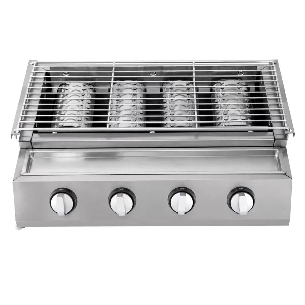 Bbq Propane Gas Grill Stainless Steel Patio Garden Barbecue Grill Suitable For Backyard Garden Patio Deck And Balcony 22.8*15.7*7.9in 4 Heat Pipe