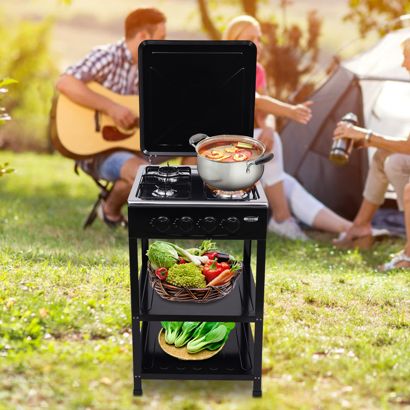 Stylish and Practical Gas Stove for Family or Outdoor Activities such as Camping, Fishing, RV travel, Emergency Preparedness - Black Stylish and Practical Gas Stove for Family or Outdoor Activities such as Camping, Fishing, RV travel, Emergency Preparedness - Black