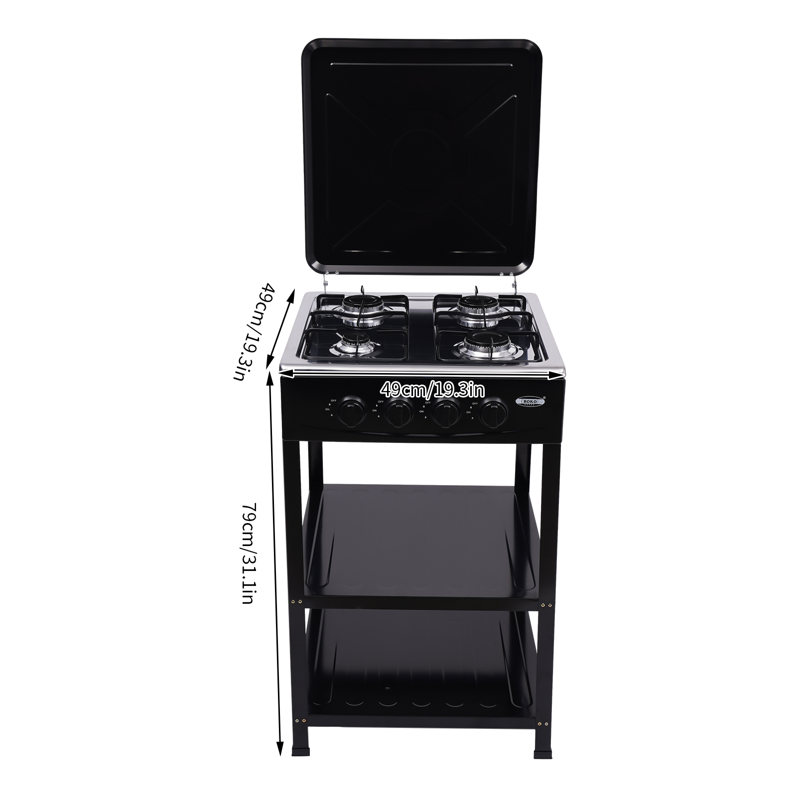 Stylish and Practical Gas Stove for Family or Outdoor Activities such as Camping, Fishing, RV travel, Emergency Preparedness - Black