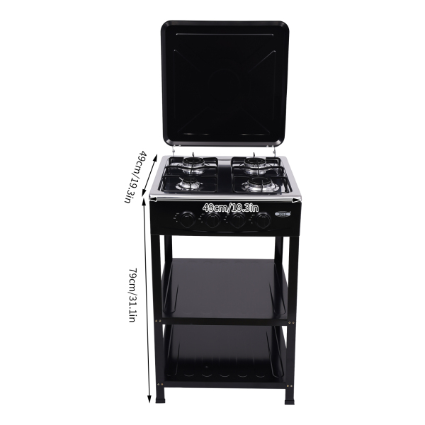 Stylish and Practical Gas Stove for Family or Outdoor Activities such as Camping, Fishing, RV travel, Emergency Preparedness - Black