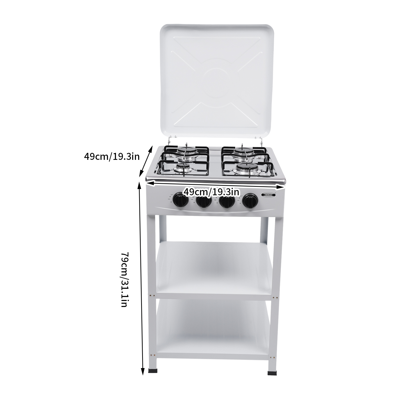 Stylish and Practical Gas Stove for Family or Outdoor Activities such as Camping, Fishing, RV travel, Emergency Preparedness - White