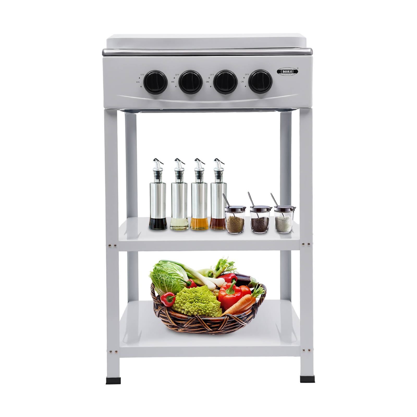 Stylish and Practical Gas Stove for Family or Outdoor Activities such as Camping, Fishing, RV travel, Emergency Preparedness - White