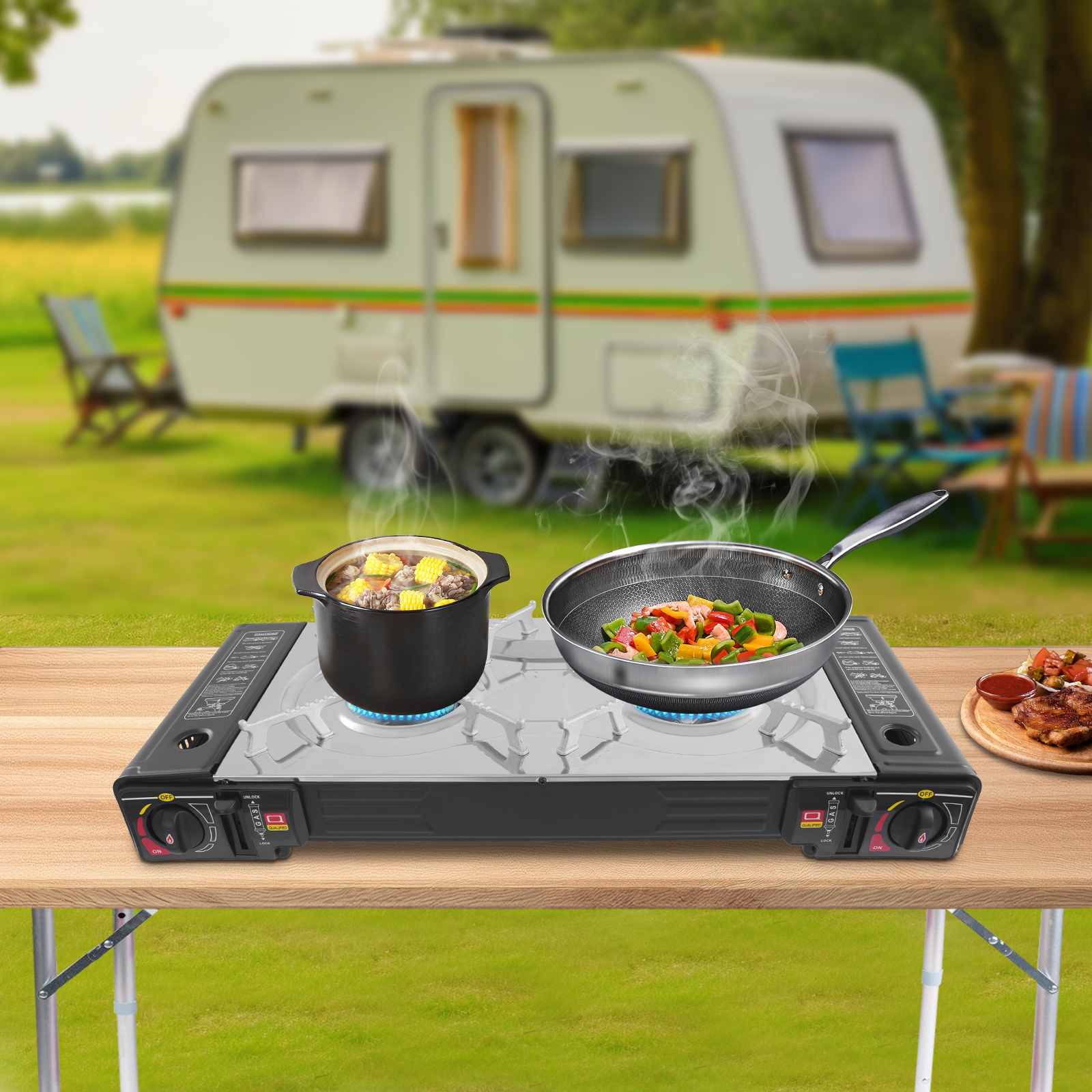 Butane Camping Stove, Camping Stove with Portable Case, Portable Camping Stove