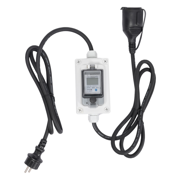 16A HRDQ-01 H07RN-F 3*1.5mm² Mobile Digital Electricity Meter, Portable Digital LED Electricity Meter, Digital LED Display Meter