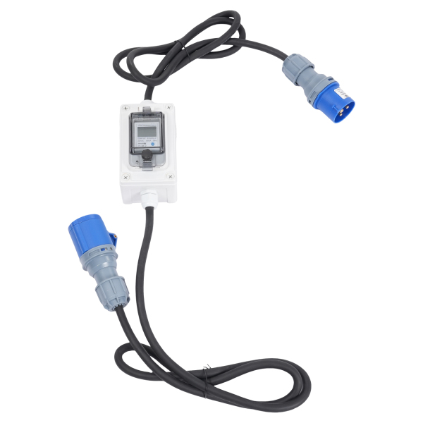 16A HRDQ-02 H07RN-F 3*2.5mm² Mobile Digital Electricity Meter, Portable Digital LED Electricity Meter, Digital LED Display Meter