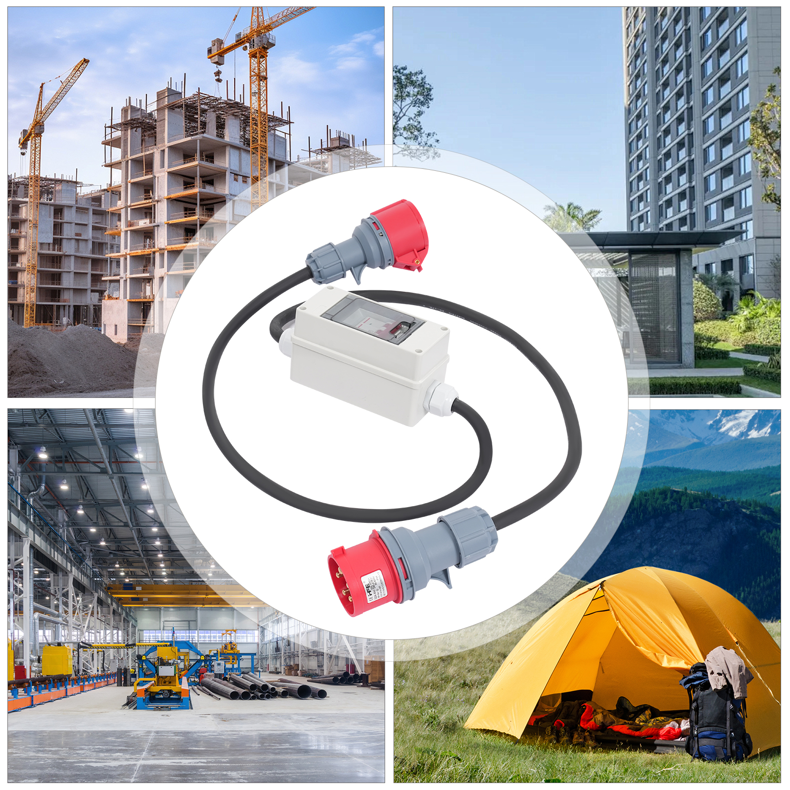 H07RN-F 5*2.5mm² 5P 32A Plug 3P 16A Circuit Breaker 5P 16A Connector High Current Adapter, High Current Adapter with Circuit Breaker, Power Adapter H07RN-F 5*2.5mm² 5P 32A Plug 3P 16A Circuit Breaker 5P 16A Connector High Current Adapter, High Current Adapter with Circuit Breaker, Power Adapter