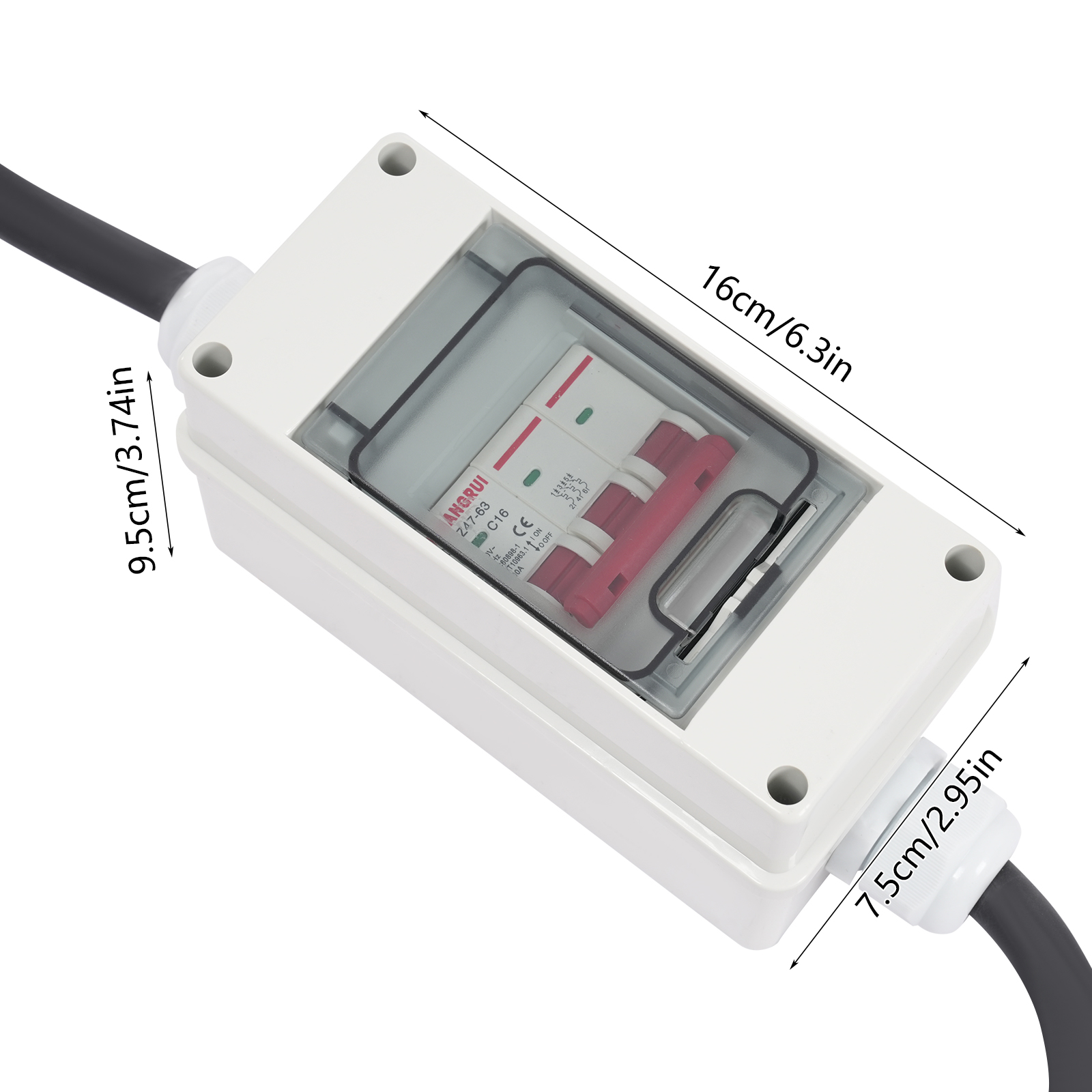 H07RN-F 5*2.5mm² 5P 32A Plug 3P 16A Circuit Breaker 5P 16A Connector High Current Adapter, High Current Adapter with Circuit Breaker, Power Adapter