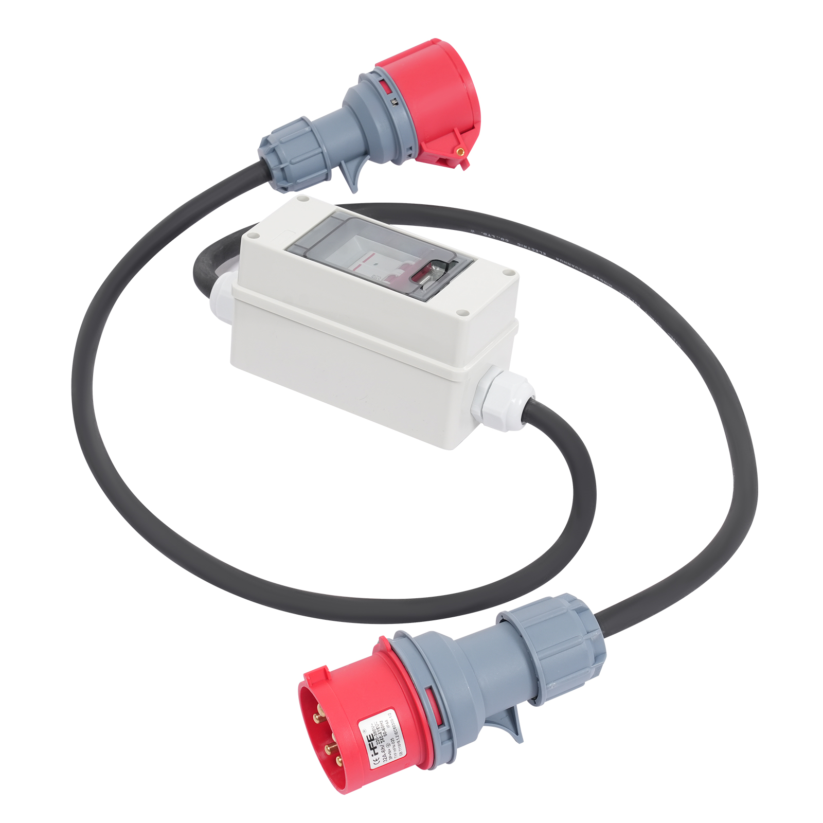 H07RN-F 5*2.5mm² 5P 32A Plug 3P 16A Circuit Breaker 5P 16A Connector High Current Adapter, High Current Adapter with Circuit Breaker, Power Adapter H07RN-F 5*2.5mm² 5P 32A Plug 3P 16A Circuit Breaker 5P 16A Connector High Current Adapter, High Current Adapter with Circuit Breaker, Power Adapter
