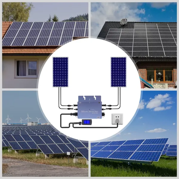 Inverter WVC-600W LCD Grid Tie Micro Inverter Waterproof IP65 Solar Panel Balcony Power Station MPPT Socket System Solar Grid Tie Micro Inverter Inverter WVC-600W LCD Grid Tie Micro Inverter Waterproof IP65 Solar Panel Balcony Power Station MPPT Socket System Solar Grid Tie Micro Inverter