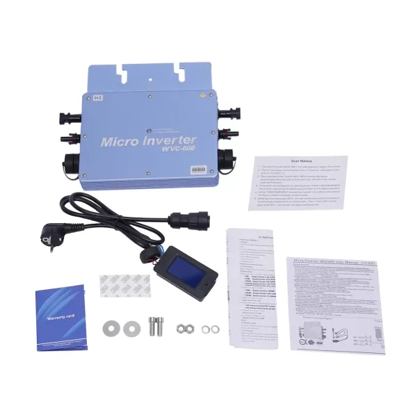 Inverter WVC-600W LCD Grid Tie Micro Inverter Waterproof IP65 Solar Panel Balcony Power Station MPPT Socket System Solar Grid Tie Micro Inverter Inverter WVC-600W LCD Grid Tie Micro Inverter Waterproof IP65 Solar Panel Balcony Power Station MPPT Socket System Solar Grid Tie Micro Inverter
