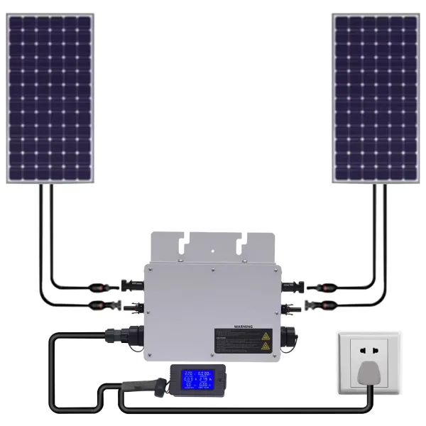 Micro Grid Tie Solar Inverter 600W IP65 Waterproof Micro Inverter Auto Identification DC to AC for Solar Panel with LCD Display