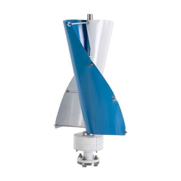 Wind Turbine, Vertical Axis Wind Turbine Generator with Controller, 24V Wind Power Generation (White and Blue)