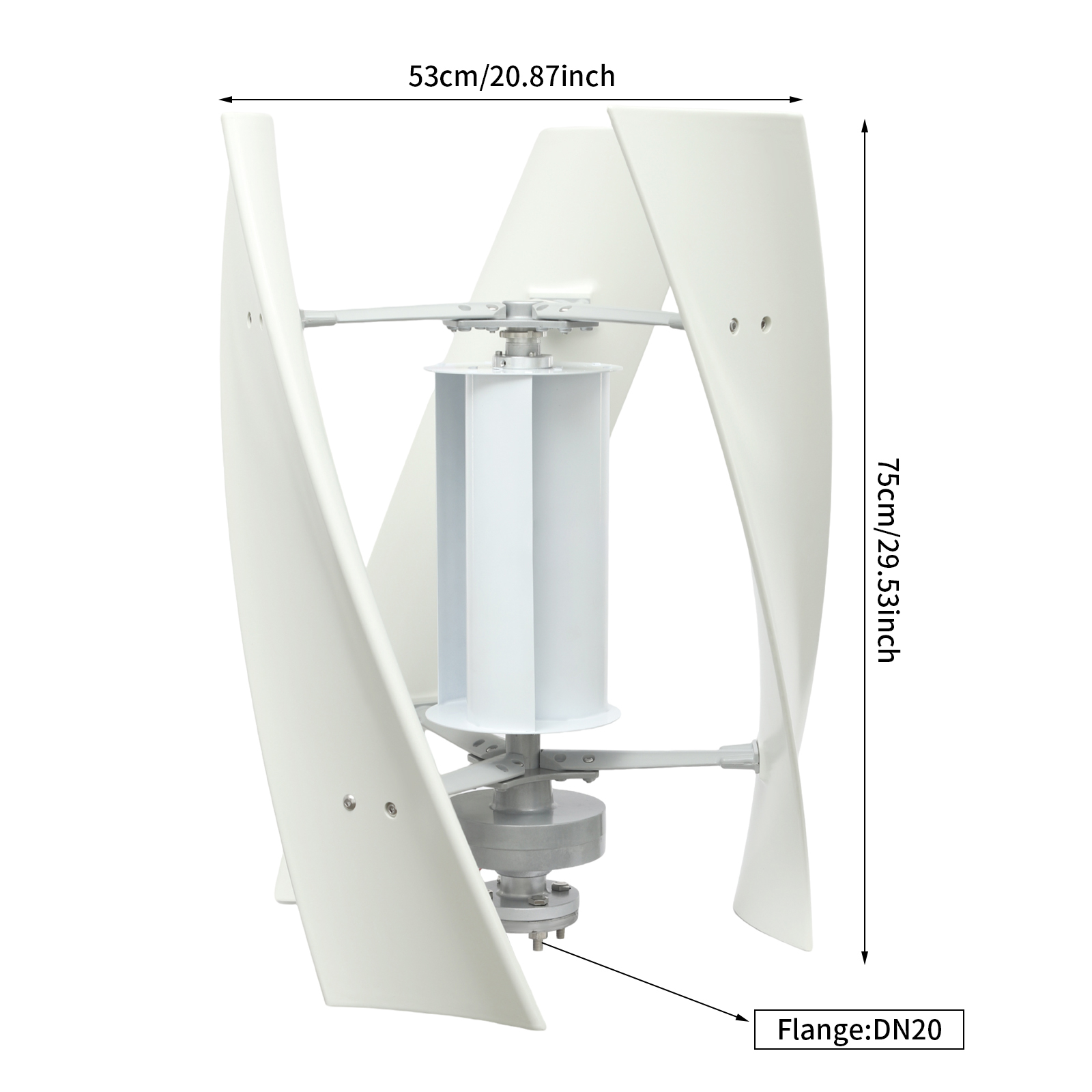 X3 White with Wind Wheel 24V 100W Vertical Wind Turbine, Vertical Wind Generator with Auxiliary Wind Wheel X3 White with Wind Wheel 24V 100W Vertical Wind Turbine, Vertical Wind Generator with Auxiliary Wind Wheel