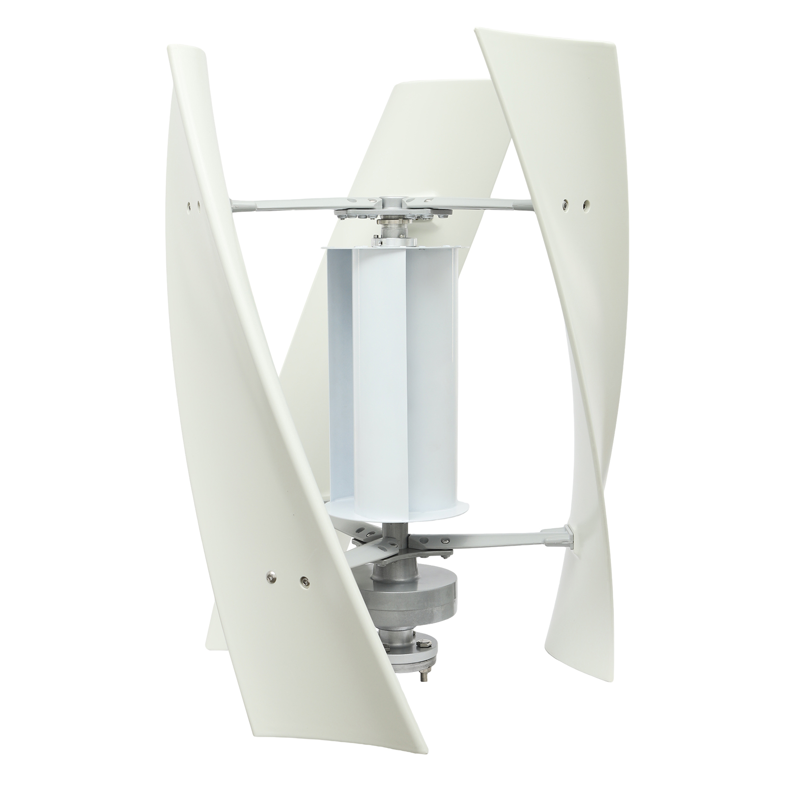 X3 White with Wind Wheel 24V 100W Vertical Wind Turbine,  Vertical Wind Generator with Auxiliary Wind Wheel