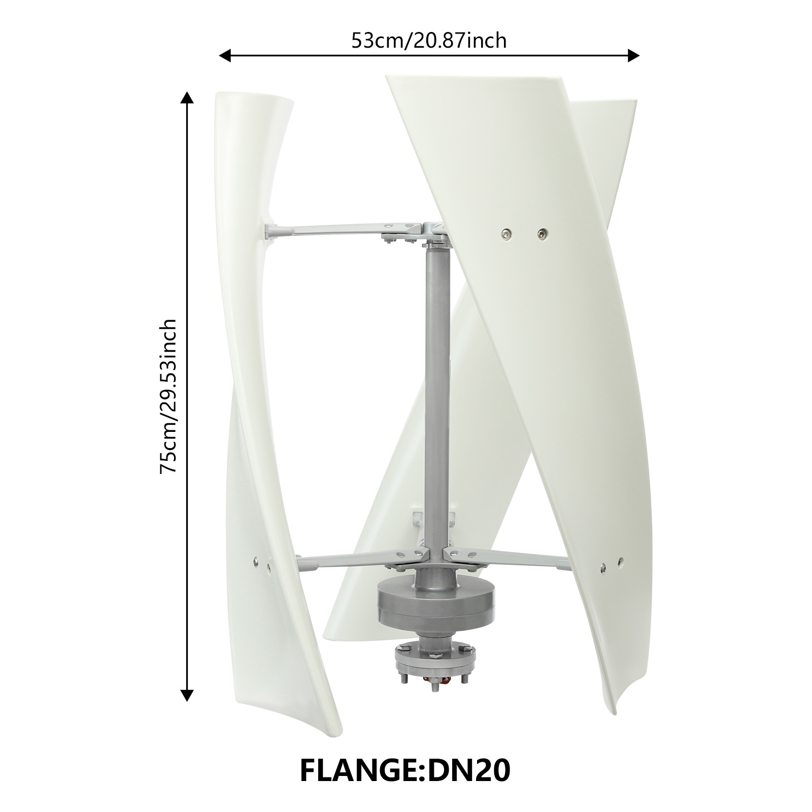 X3 White 12V 100W Vertical Wind Turbine, Vertical Wind Generator with Auxiliary Wind Wheel X3 White 12V 100W Vertical Wind Turbine, Vertical Wind Generator with Auxiliary Wind Wheel