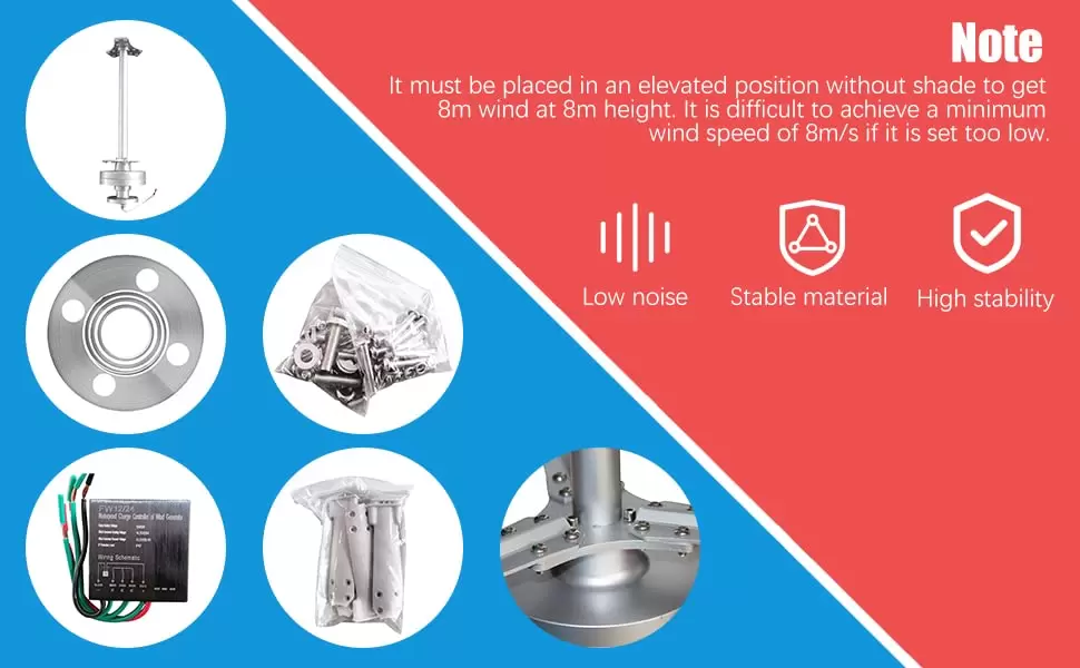 Vertical Wind Turbine 3 blades with regulator 24 V 400 W Vertical Wind Turbine with regulator