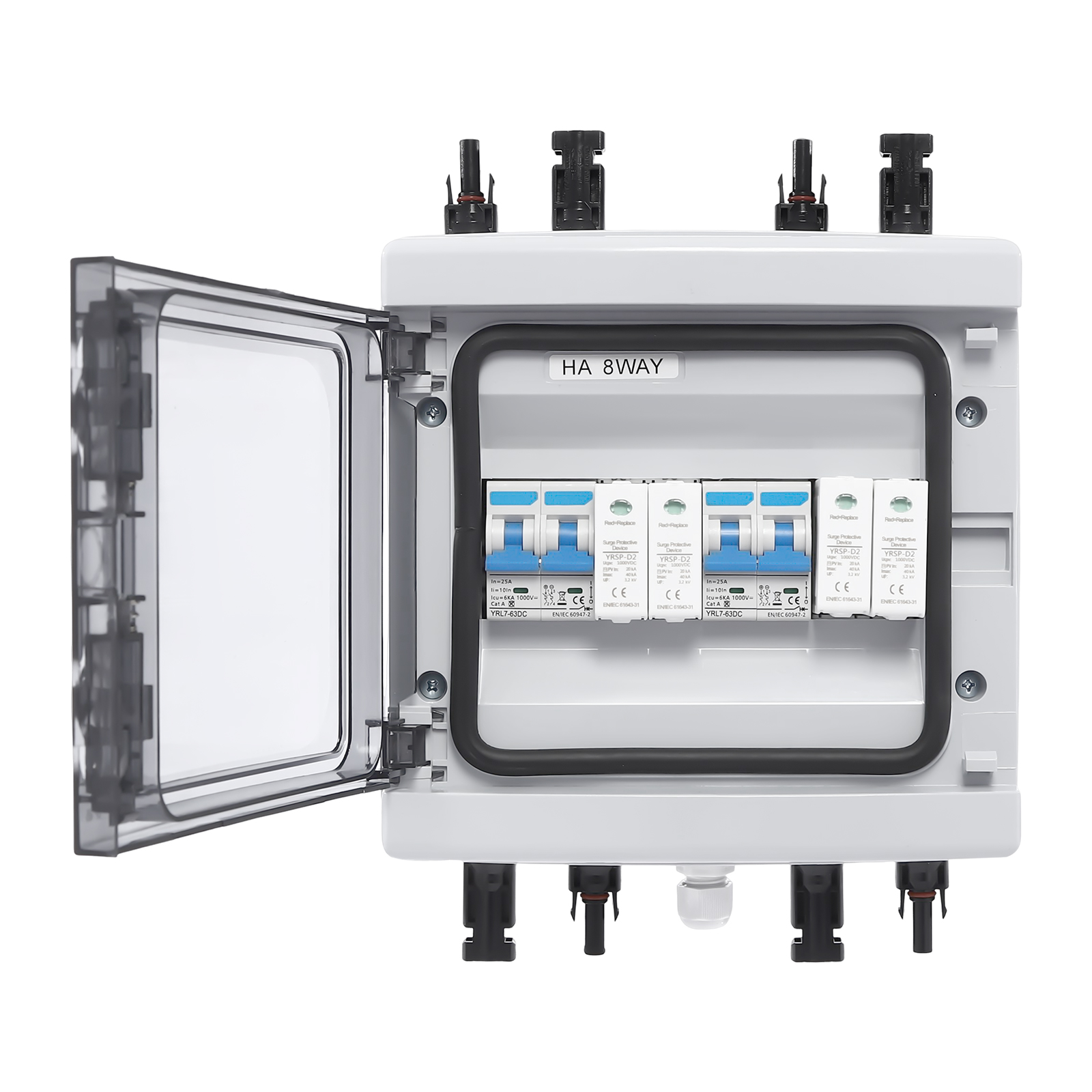 Solar Combiner Box, Combiner Box Circuit Breaker for Solar Panels, Solar Disconnect Switch, 21*10*21cm