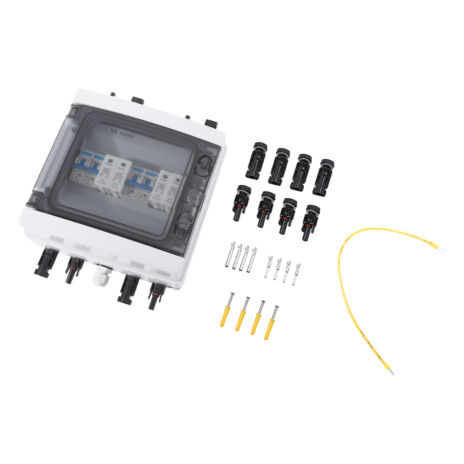 Solar Combiner Box, Combiner Box Circuit Breaker for Solar Panels, Solar Disconnect Switch, 21*10*21cm Solar Combiner Box, Combiner Box Circuit Breaker for Solar Panels, Solar Disconnect Switch, 21*10*21cm