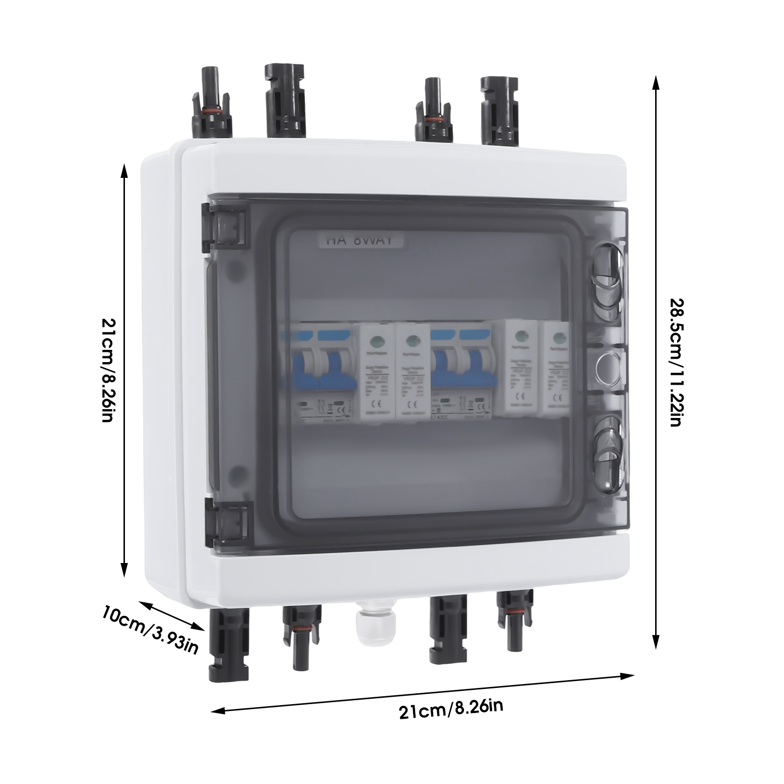 Solar Combiner Box, Combiner Box Circuit Breaker for Solar Panels, Solar Disconnect Switch, 21*10*21cm Solar Combiner Box, Combiner Box Circuit Breaker for Solar Panels, Solar Disconnect Switch, 21*10*21cm
