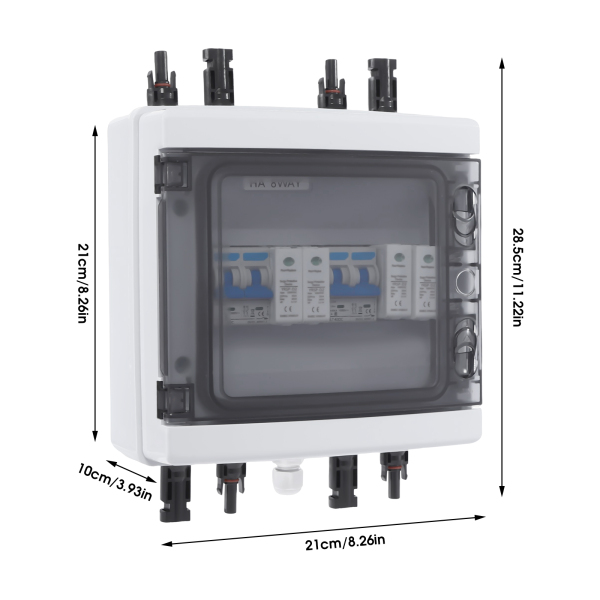 Solar Combiner Box, Combiner Box Circuit Breaker for Solar Panels, Solar Disconnect Switch, 21*10*21cm
