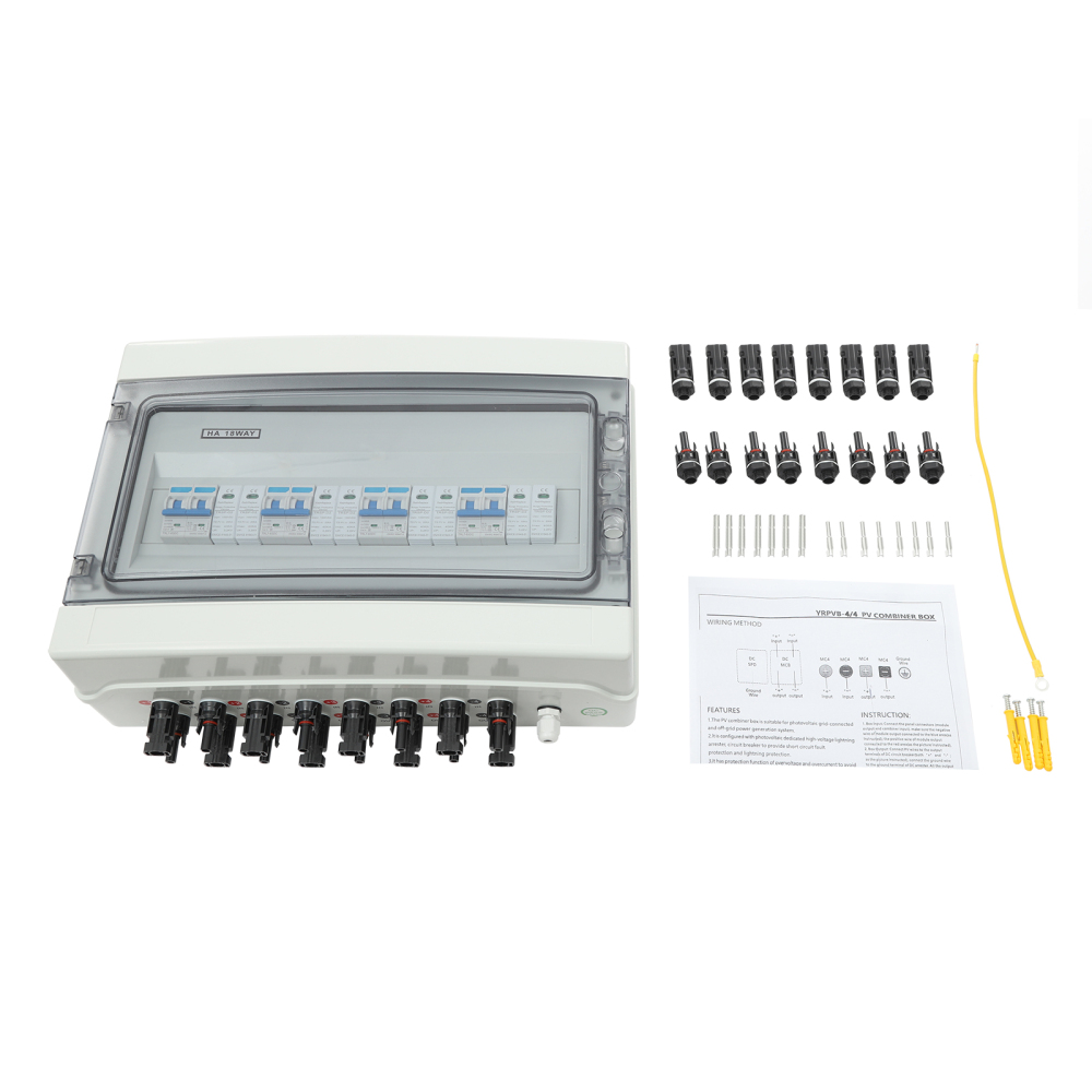 4 in 4 out 1000V -40A DC Isolator Switch Box, DC Surge Protection Solar ...