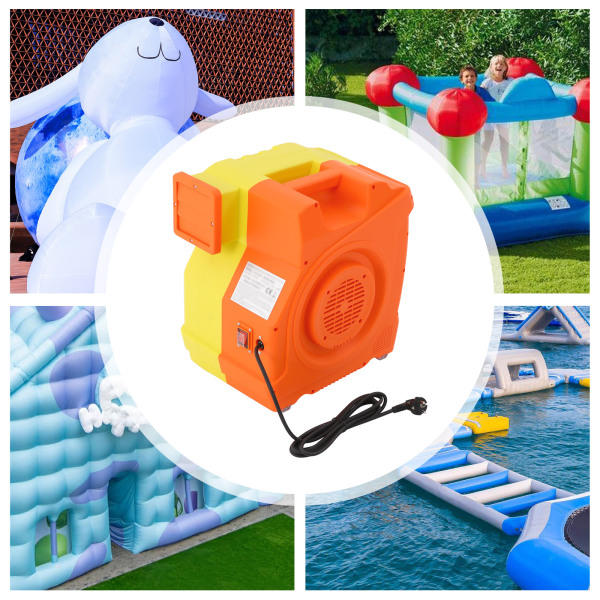 2 HP Air Blower, Commercial Air Blower, Air Blower for Inflatable Castle - Orange + Yellow