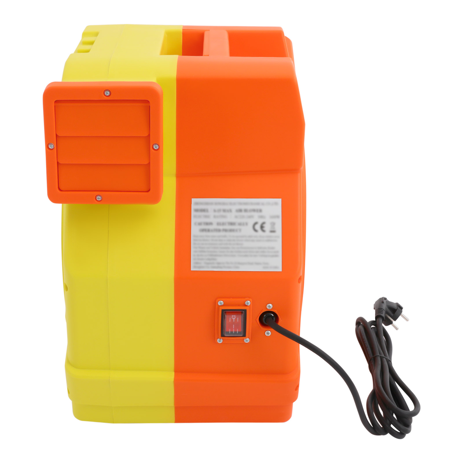 2 HP Air Blower, Commercial Air Blower, Air Blower for Inflatable Castle - Orange + Yellow