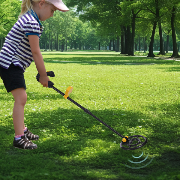 Metal Detector for Kids Kids Metal Detector Adjustable Kids Metal Detector Used in Gardens Parks Beaches Forests Shallow Water Yellow