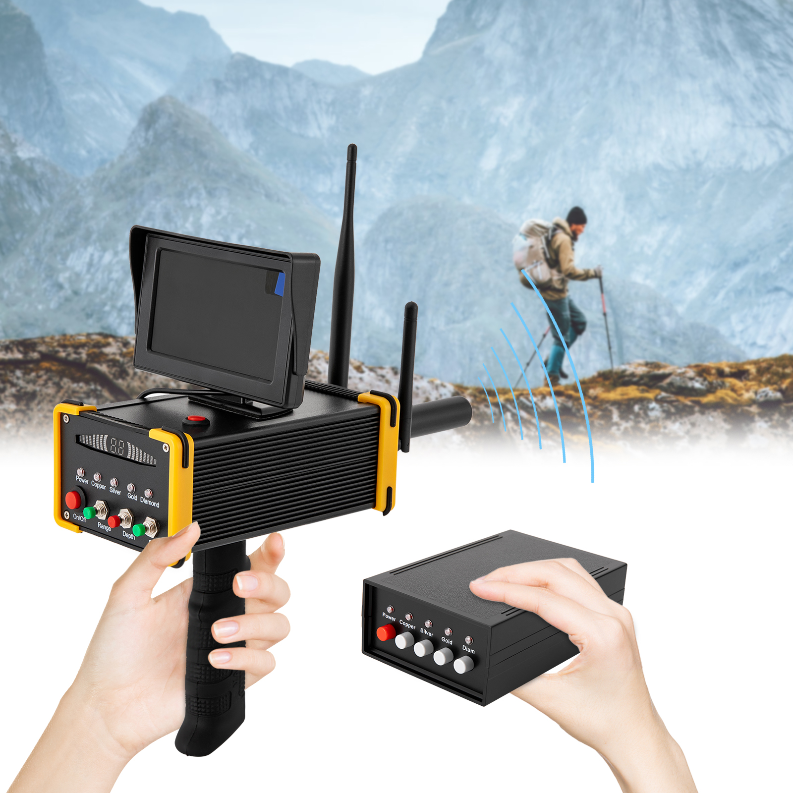 Underground Metal Detector with High Definition Screen for Gold Silver Copper AC100-240V EU Plug Applies To Military Security Inspections Underground Metal Detector with High Definition Screen for Gold Silver Copper AC100-240V EU Plug Applies To Military Security Inspections