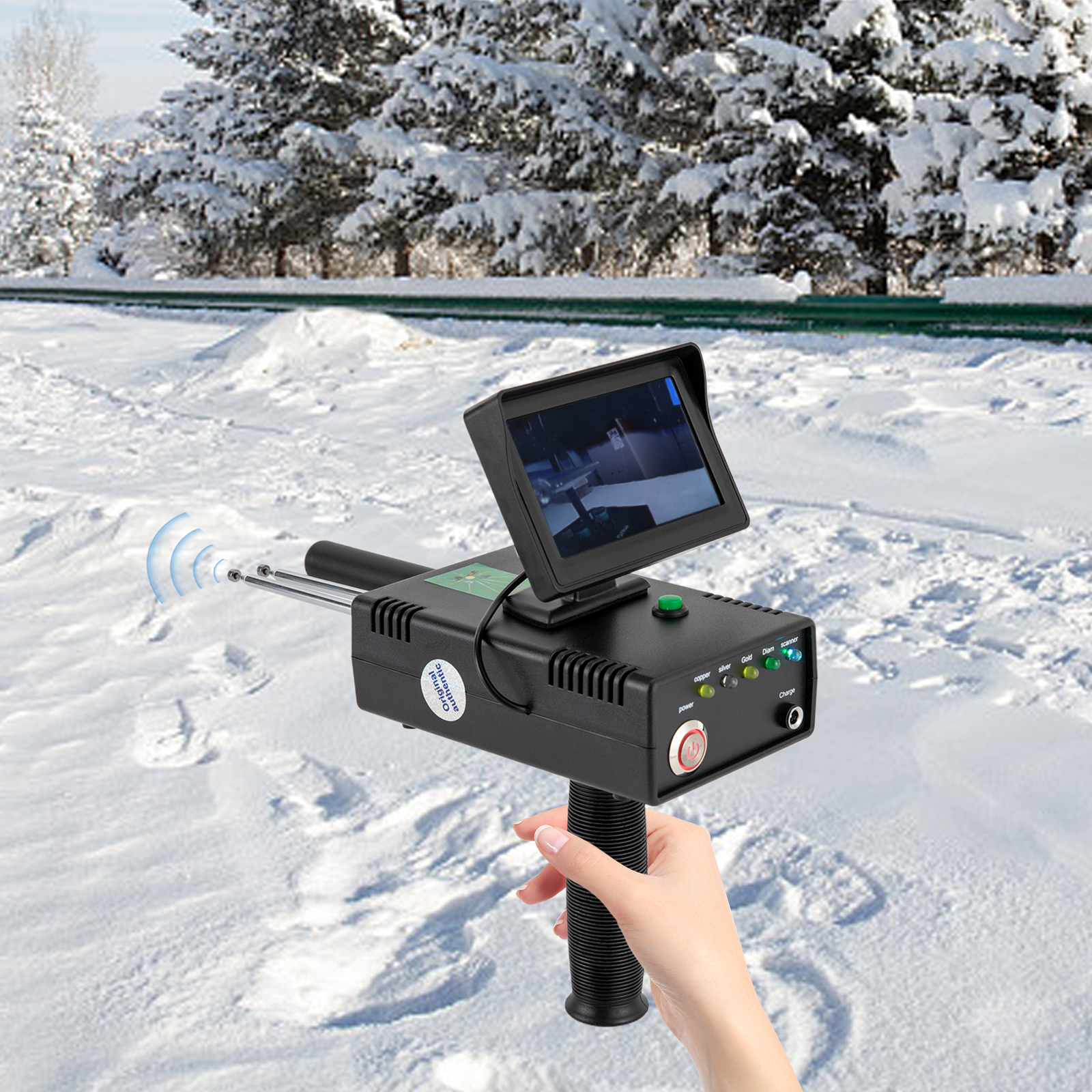 Metal Detector Metal Finder Long Range 98.4ft Underground Gold Detector 3D LED Display For Gold Silver Copper And Diamonds