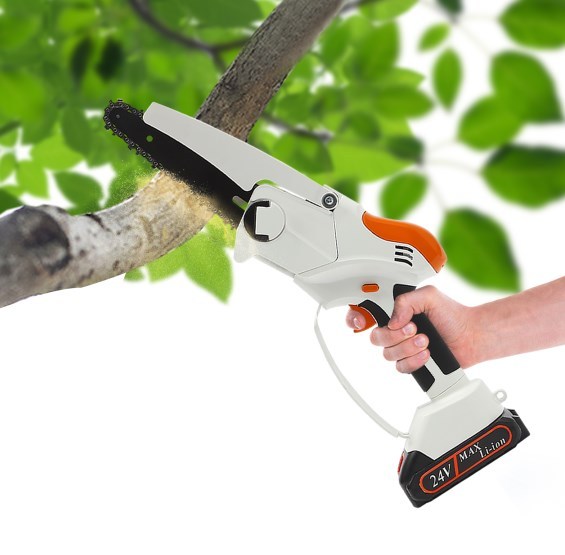 6 Inch Mini Cordless Chainsaw, Battery and Charger, Electric Chain Saw for Wood Cutting Tree Cutting