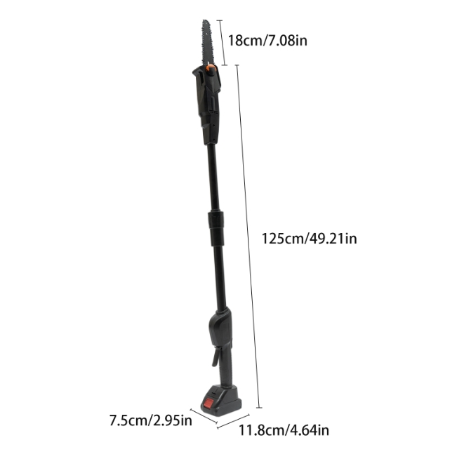 Pole Saw with 1500mAh Battery and Standard Charger Cordless Rechargeable Double Section Assemble Shaft Branch Cutter and Low Noise Pole Saw with 1500mAh Battery and Standard Charger Cordless Rechargeable Double Section Assemble Shaft Branch Cutter and Low Noise