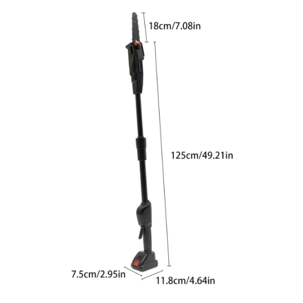 Pole Saw with 1500mAh Battery and Standard Charger Cordless Rechargeable Double Section Assemble Shaft Branch Cutter and Low Noise