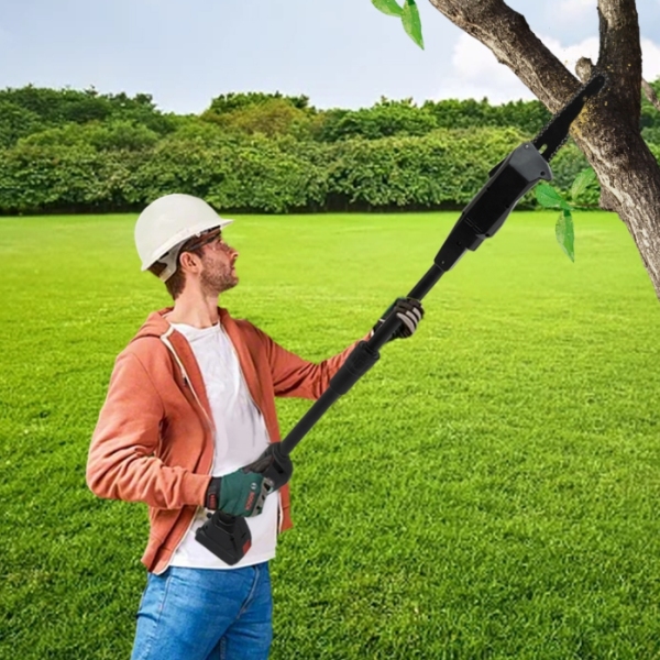 Pole Saw with 1500mAh Battery and Standard Charger Cordless Rechargeable Double Section Assemble Shaft Branch Cutter and Low Noise