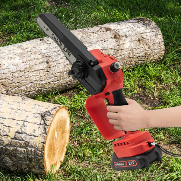 Mini Chain Saw 8-inch Wireless Chain Saw 2x 2.0 Battery Manual Oil System One-hand Electric Chain Saw Electric Tree Saw For Cutting Garden Log Mini Chain Saw 8-inch Wireless Chain Saw 2x 2.0 Battery Manual Oil System One-hand Electric Chain Saw Electric Tree Saw For Cutting Garden Log