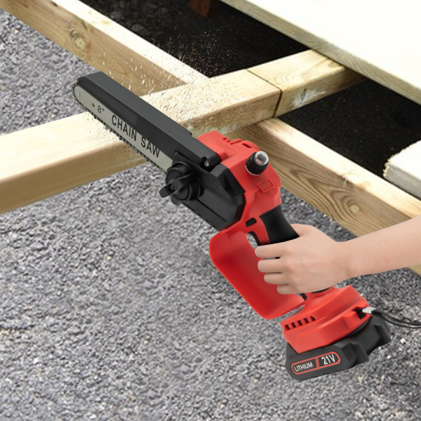 Mini Chain Saw 8-inch Wireless Chain Saw 2x 2.0 Battery Manual Oil System One-hand Electric Chain Saw Electric Tree Saw For Cutting Garden Log Mini Chain Saw 8-inch Wireless Chain Saw 2x 2.0 Battery Manual Oil System One-hand Electric Chain Saw Electric Tree Saw For Cutting Garden Log