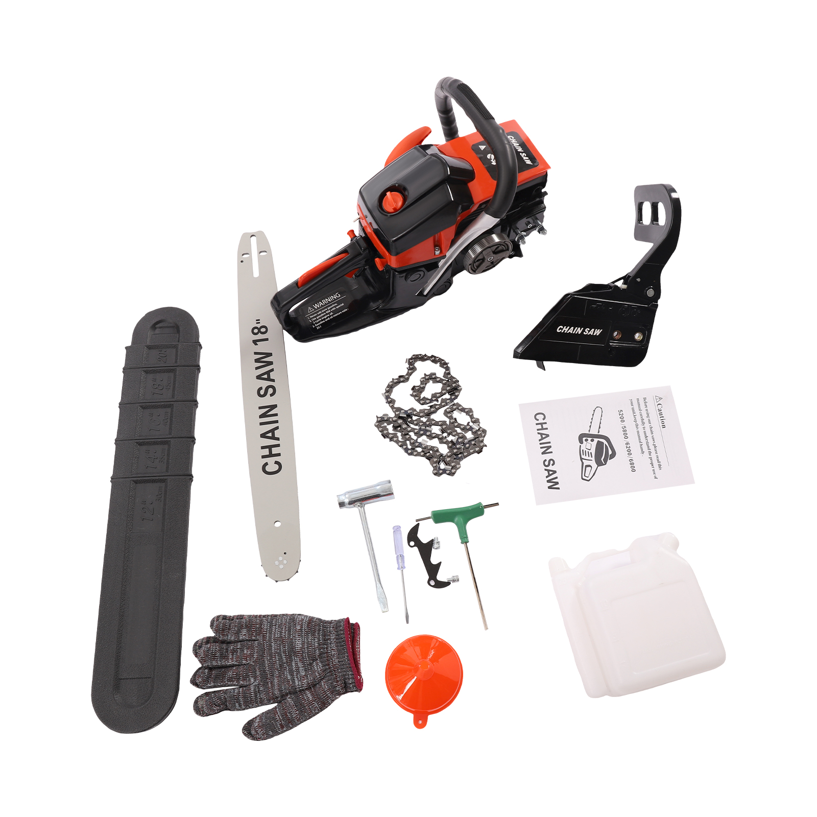 55cc gasoline chainsaw for cutting with 18-inch guide plate