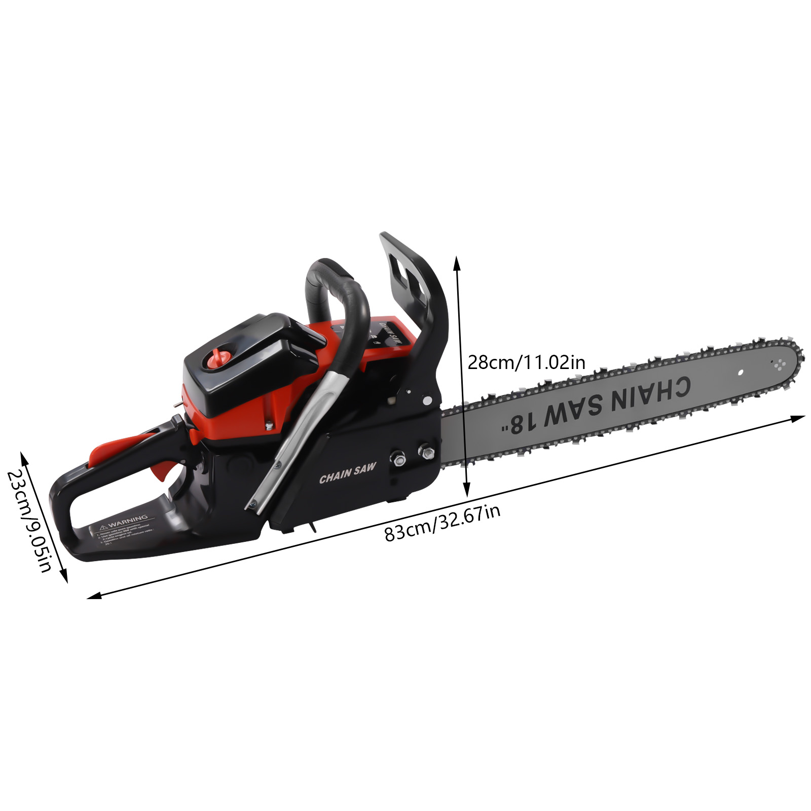 55cc gasoline chainsaw for cutting with 18-inch guide plate
