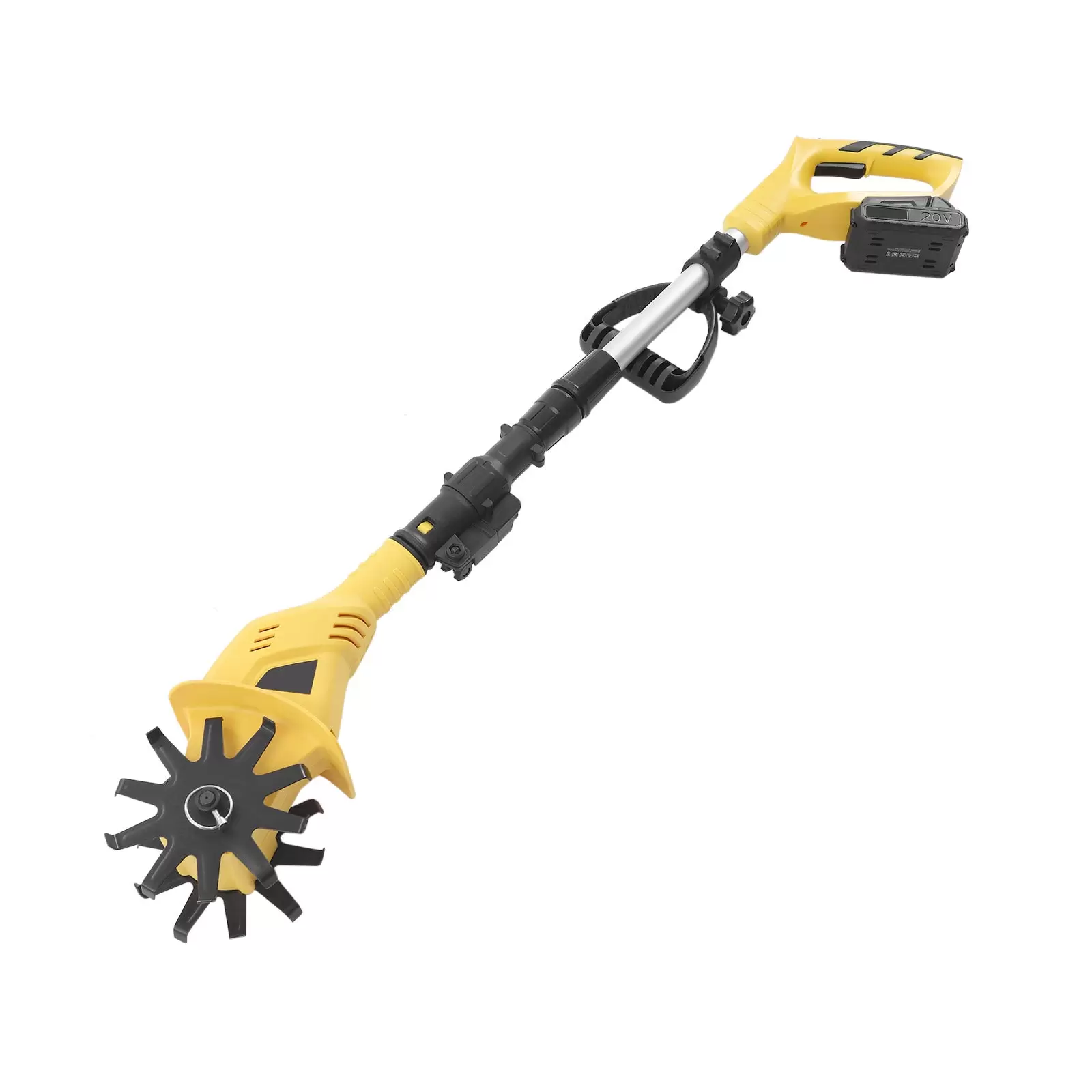 Cordless Cultivator 20V 250 RPM Electric Cultivator 3.9 Inch Wide Battery Operated Garden Cultivator Maximum Soil Depth Steel Pit