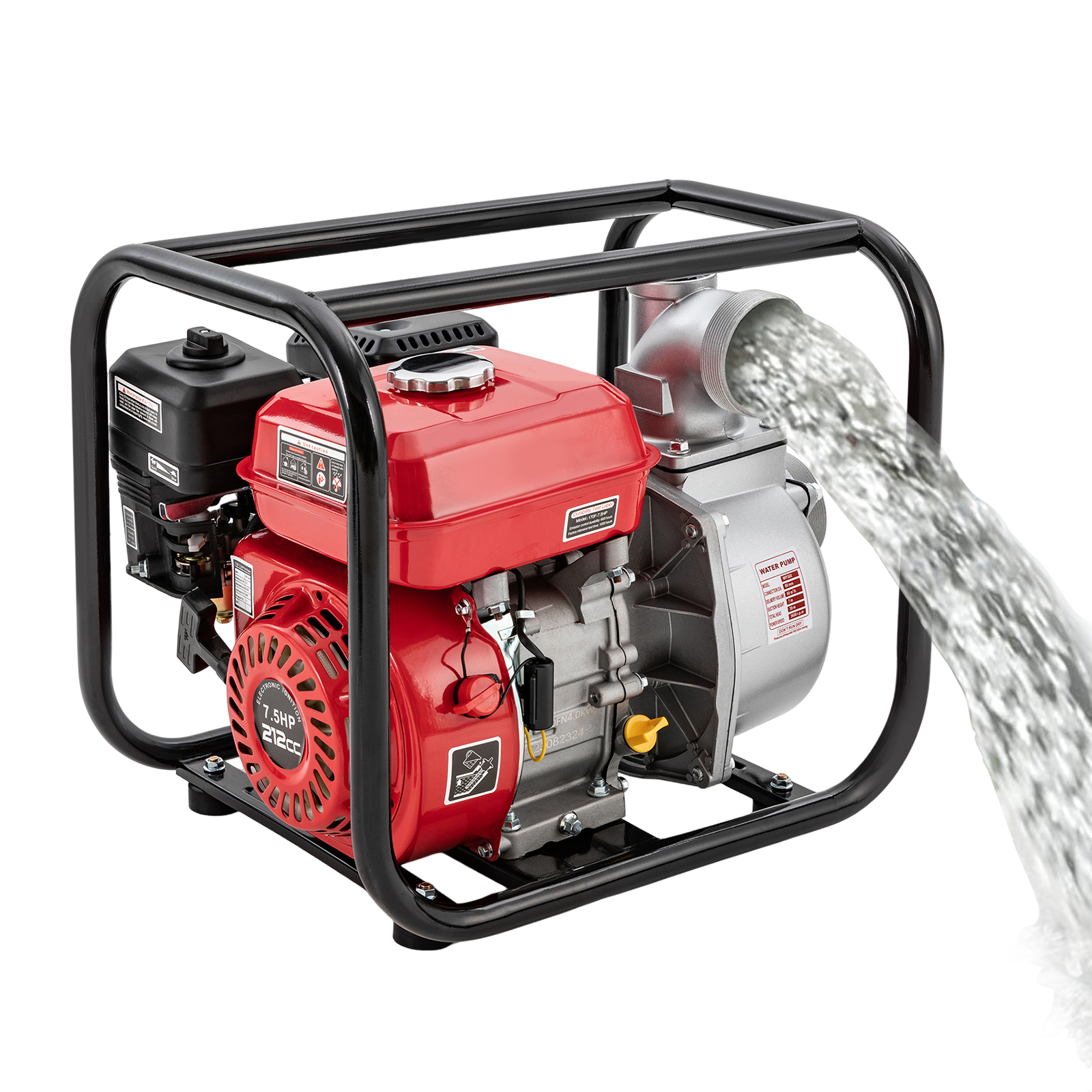 7.5 HP 3" Gas Powered 4 Stroke Single Cylinder Air Self-Priming Semi-Garbage Water Pump Gasoline Powered Water Transfer Pump 7.5 HP 3" Gas Powered 4 Stroke Single Cylinder Air Self-Priming Semi-Garbage Water Pump Gasoline Powered Water Transfer Pump