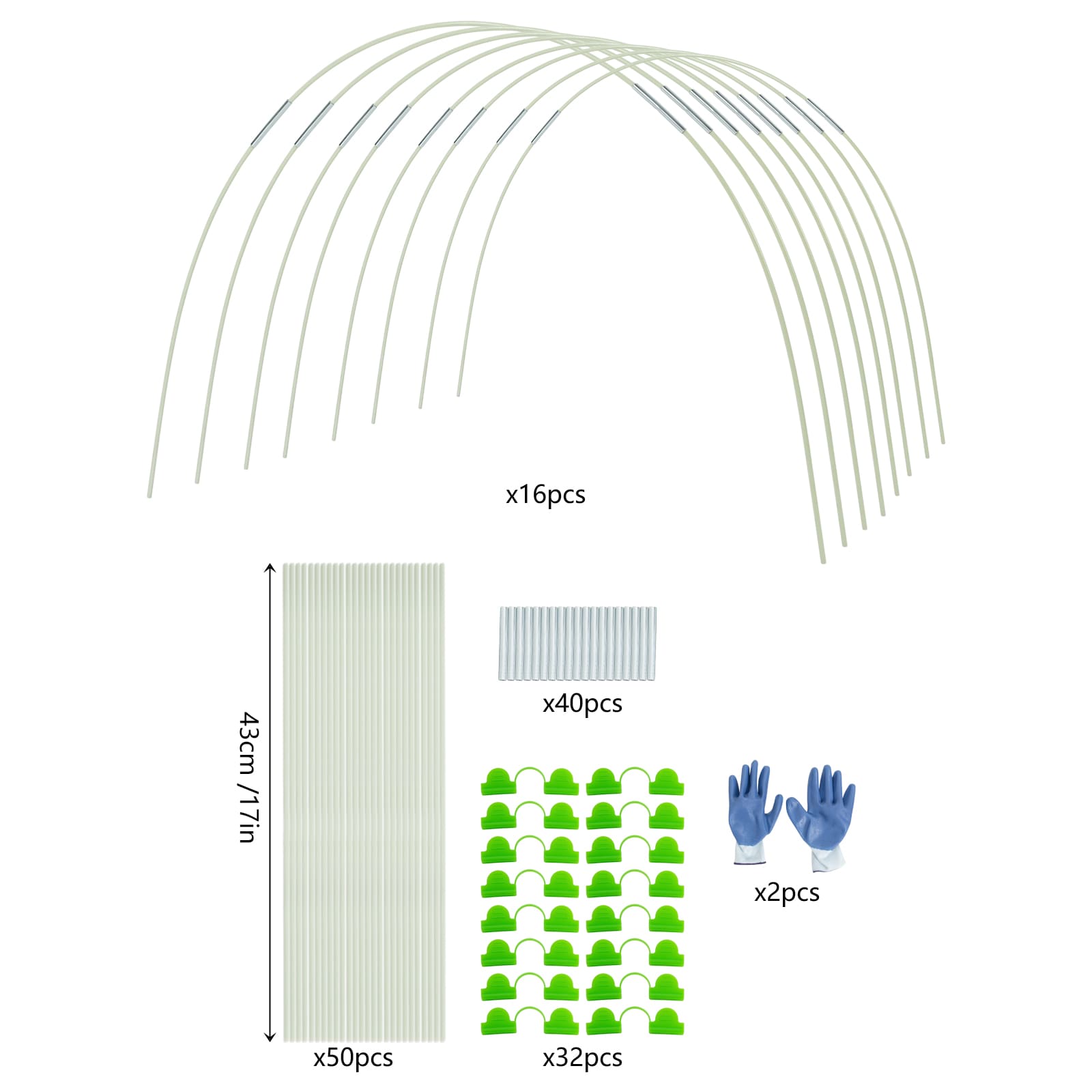 Greenhouse Hoop Garden Netting Kit, Garden Hoops for DIY Grow Tunnel, Greenhouse Hoops Grow Tunnel Sets Greenhouse Hoop Garden Netting Kit, Garden Hoops for DIY Grow Tunnel, Greenhouse Hoops Grow Tunnel Sets