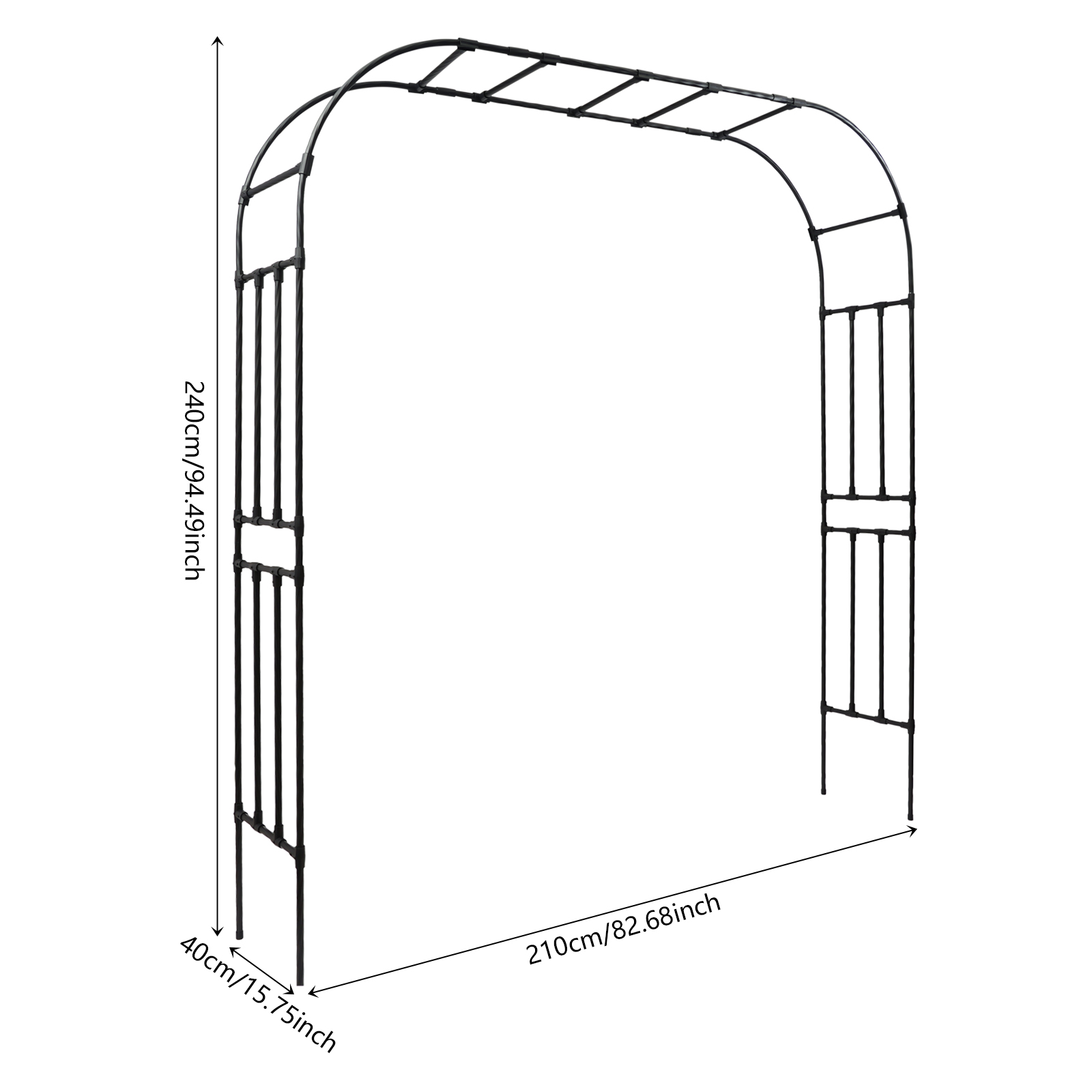 240x210x40cm Metal Archway, Plant Climbing Arch Rack, Garden Arch for Farms, Gardens 240x210x40cm Metal Archway, Plant Climbing Arch Rack, Garden Arch for Farms, Gardens
