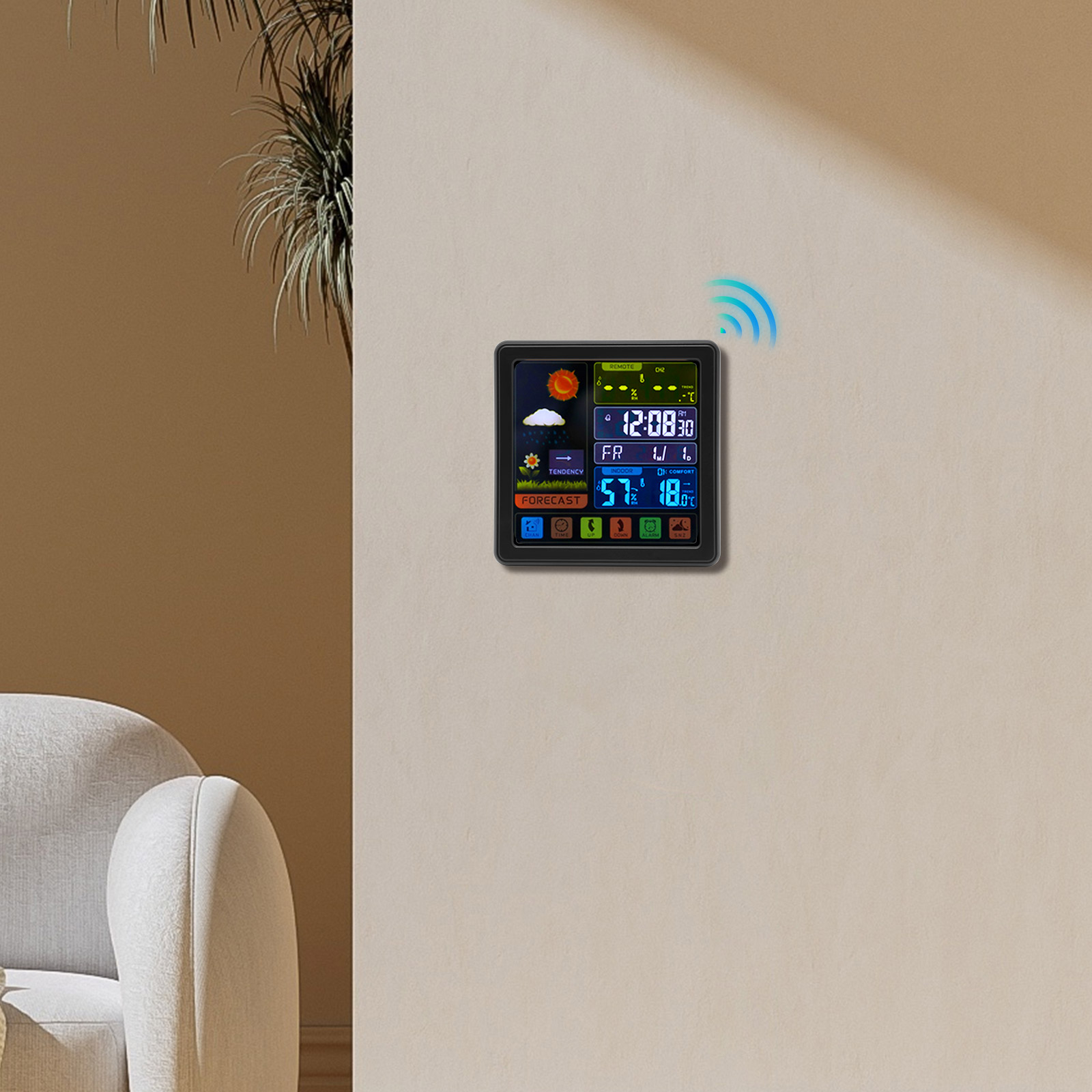 Weather Station Thermometer Wireless Temperature and Humidity Monitor with Battery Powered Sensor