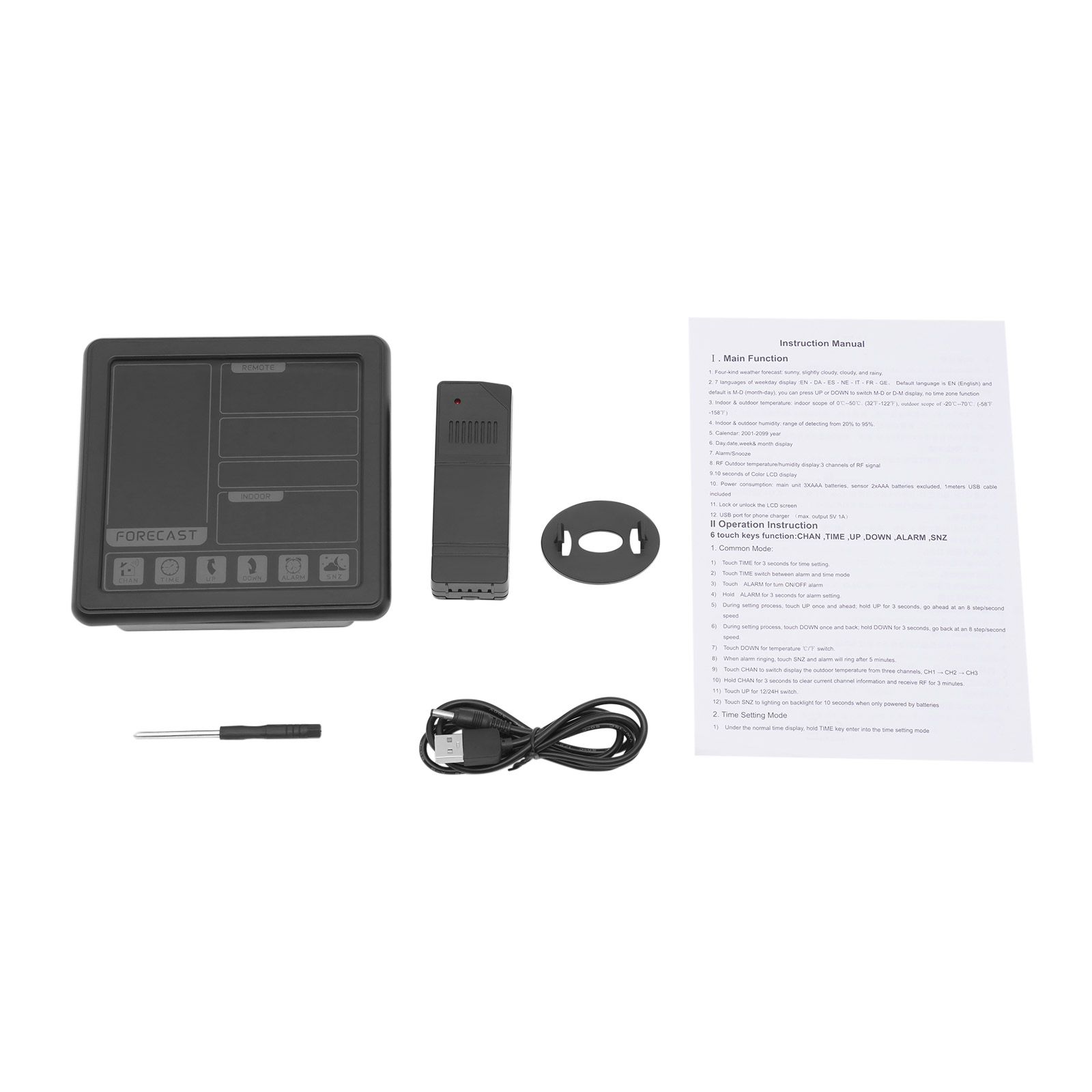 Weather Station Thermometer Wireless Temperature and Humidity Monitor with Battery Powered Sensor Weather Station Thermometer Wireless Temperature and Humidity Monitor with Battery Powered Sensor