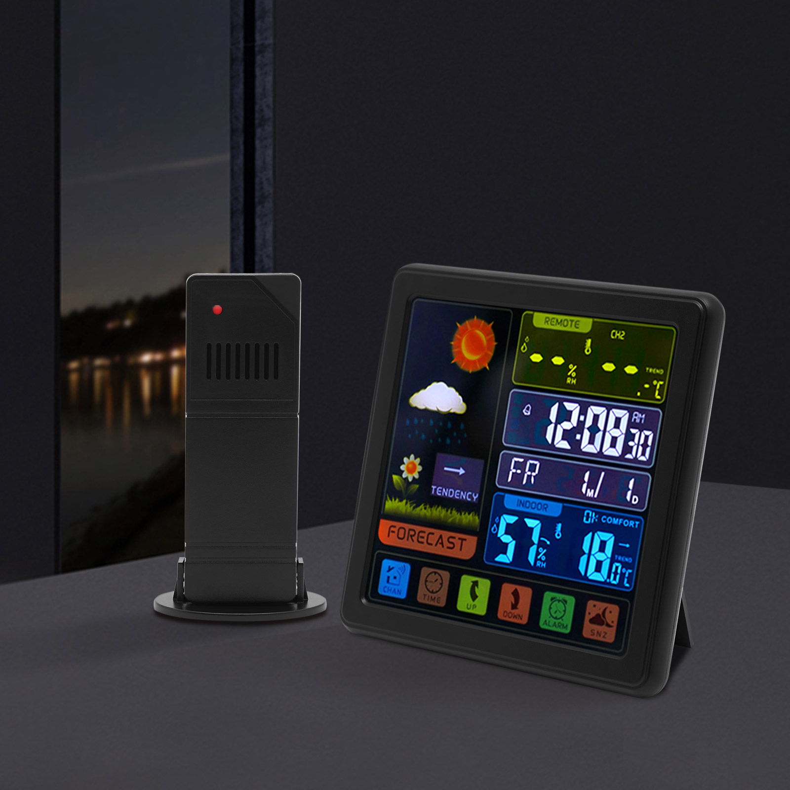 Weather Station Thermometer Wireless Temperature and Humidity Monitor with Battery Powered Sensor Weather Station Thermometer Wireless Temperature and Humidity Monitor with Battery Powered Sensor